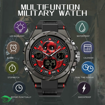 Findtime Digital Skull Watch for Men Unique Wrist Watch LED Backlight Waterproof Sport Outdoor Military WatchesFindtime Skull Digital Watch for Men Unique Military Watches LED Backlight Waterproof Sport Outdoor